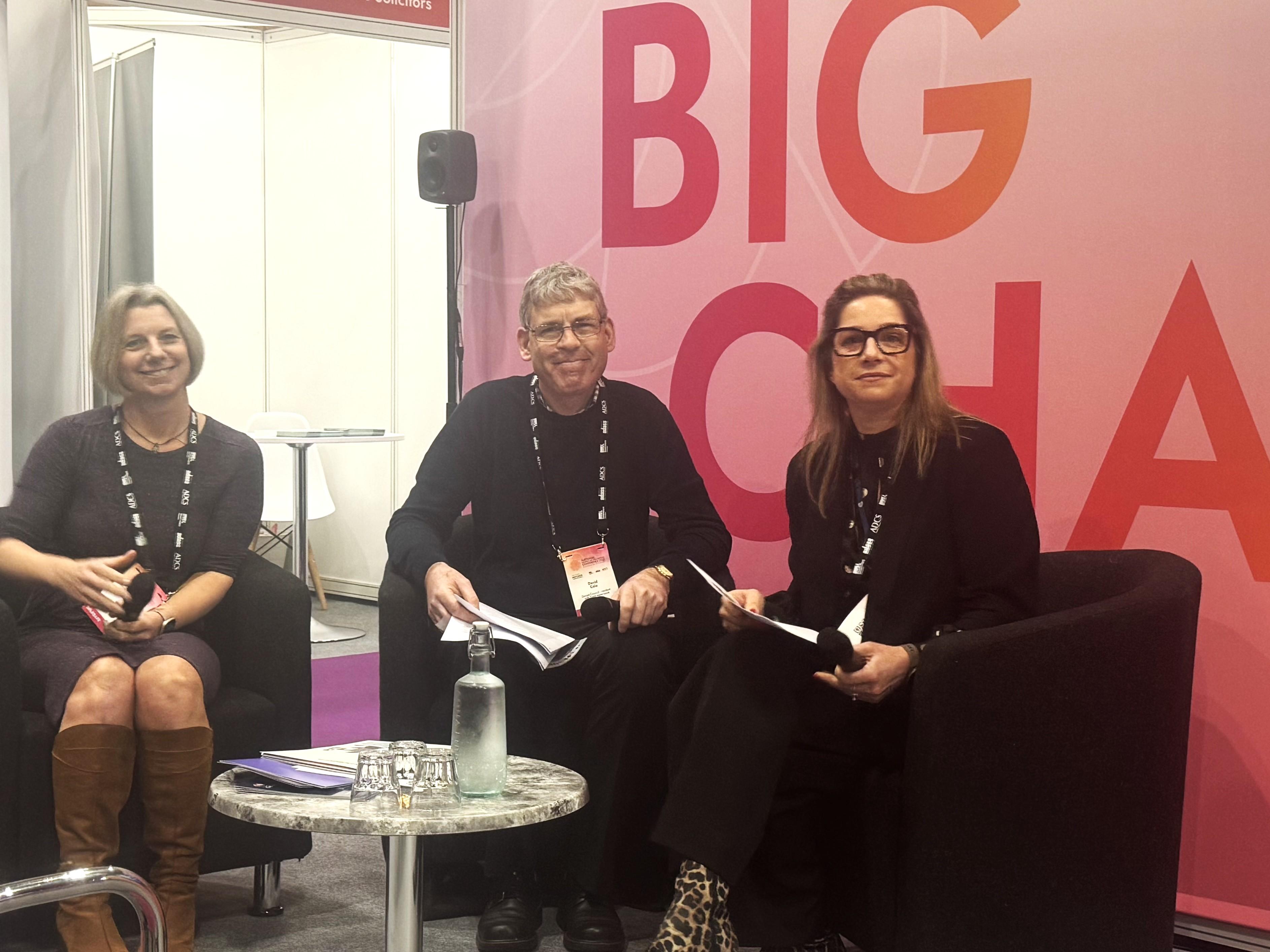 This is an image of our lived experience user David Coles with two Dorset Council representatives from Adult Social Care