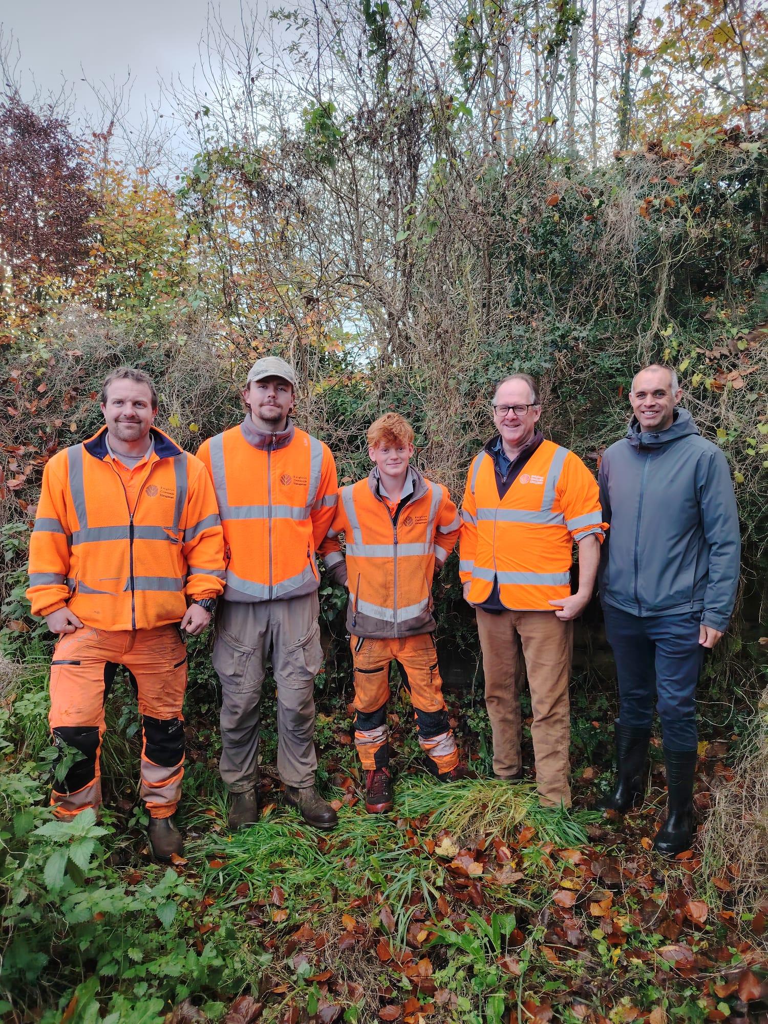 The Knighton Countryside team with Managing Director (second from right) and Mike Dennis from Trading Standards (right)