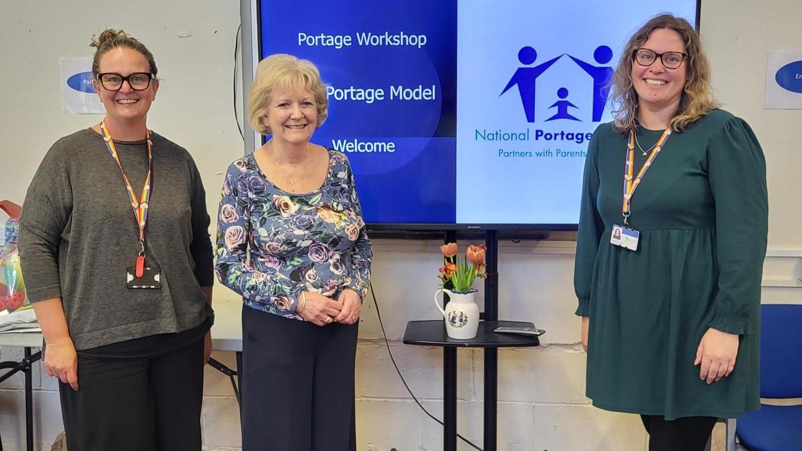 Best Start in Life advisors Tracey Hussey (L) and Hannah Kasprzok (R), with mentor Janet Rickman - Vice Chair of the National Portage Association.