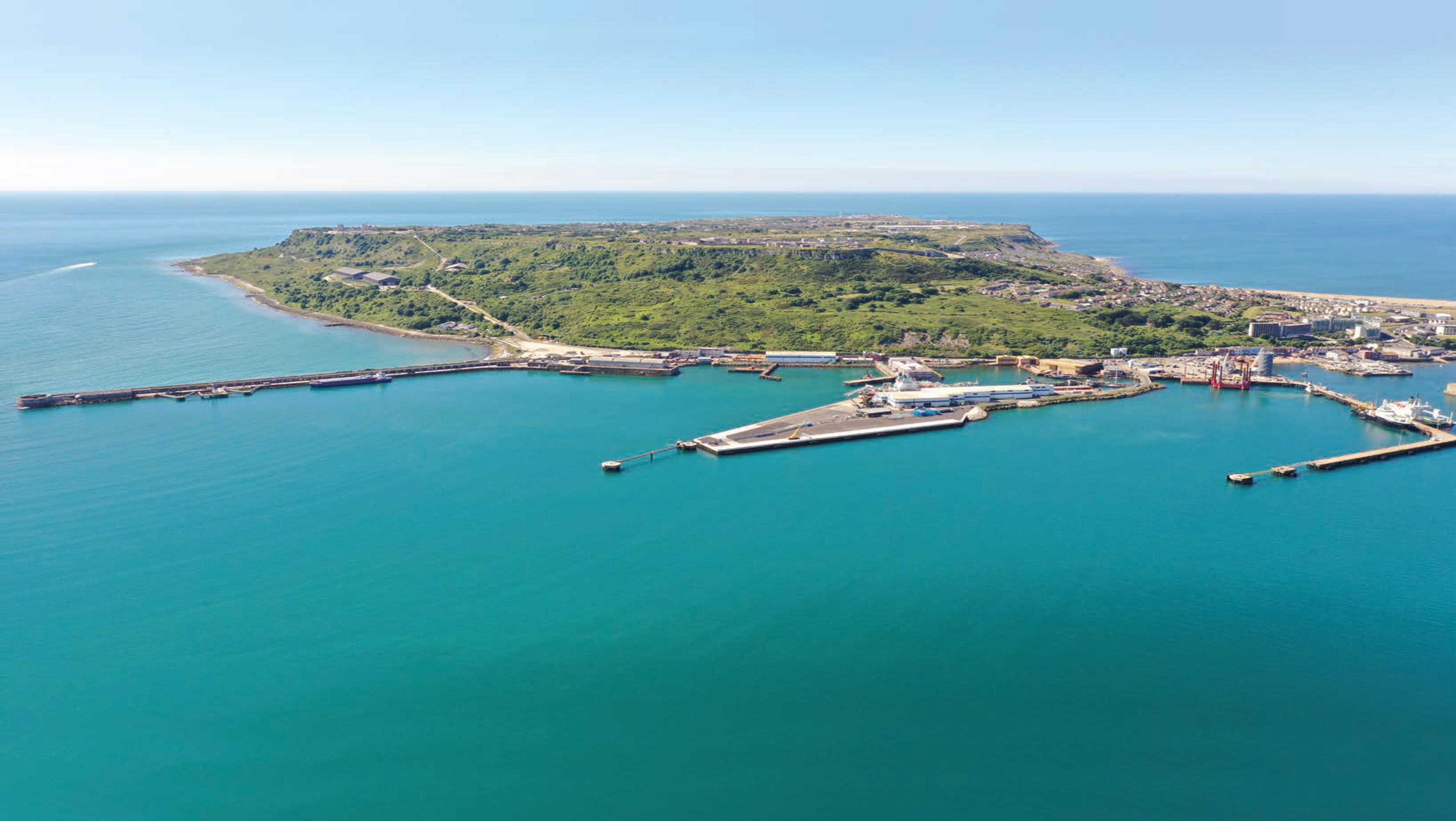 Aerial image of the isle of Portland in Dorset