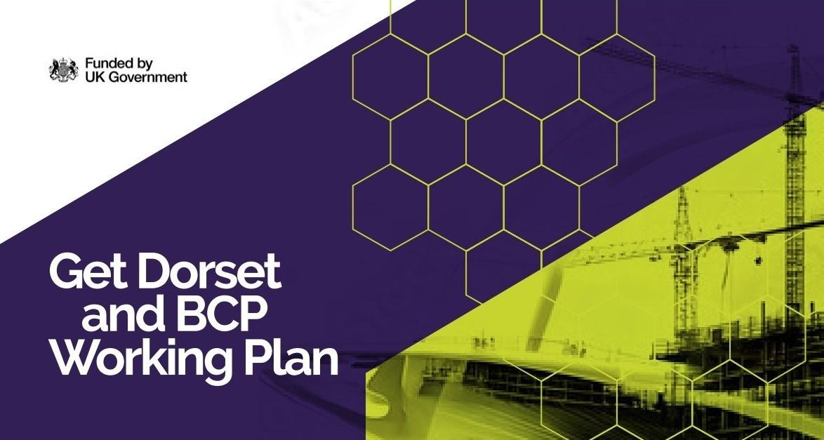 A graphic showing the front cover of the new Get Dorset and BCP Working Plan