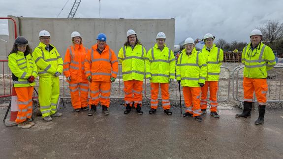 Dorset Council officers, with Cllr Noc Lacey-Clarke, Cllr Nick Ireland, and Cllr Jon Andrews, and Matt from Heidelberg Materials